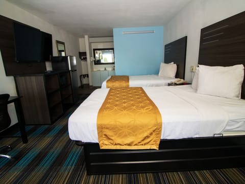 Desk, blackout drapes, iron/ironing board, free WiFi