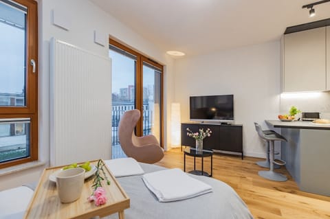 Business Apartment | 1 bedroom, blackout drapes, iron/ironing board, free WiFi