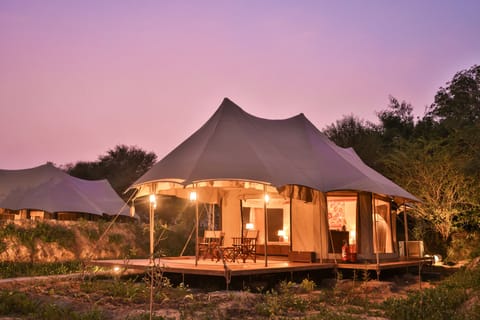 Luxury Tent, 1 Bedroom, Patio, Resort View | Egyptian cotton sheets, premium bedding, memory foam beds, minibar
