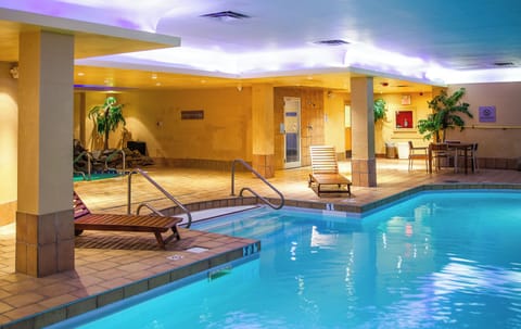 Indoor pool, open 7:00 AM to 11:00 PM, sun loungers