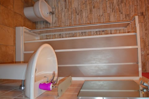 Double or Twin Room, Patio (Fuxia) | Bathroom shower