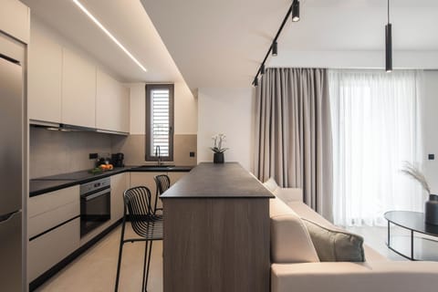 Junior Suite, City View | Private kitchen | Fridge, oven, stovetop, espresso maker