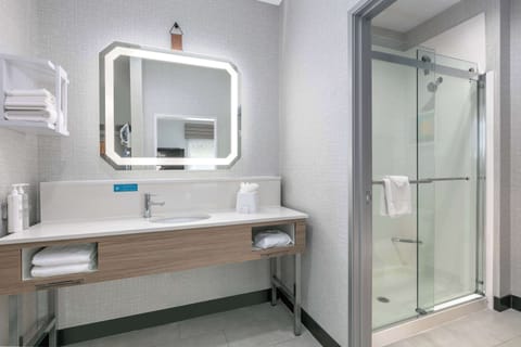 Studio, 1 King Bed, Refrigerator & Microwave (Wet bar) | Bathroom shower