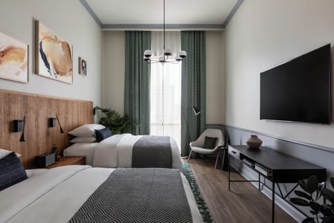 Standard Double Room, 2 Queen Beds | In-room safe, free WiFi, bed sheets