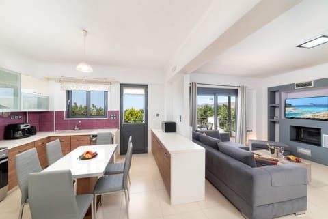 Comfort Villa | Living area | 50-inch Smart TV with cable channels, fireplace