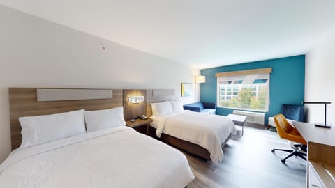 Standard Room, 2 Queen Beds, Accessible (Communications) | Bathroom | Shower, hydromassage showerhead, hair dryer, towels