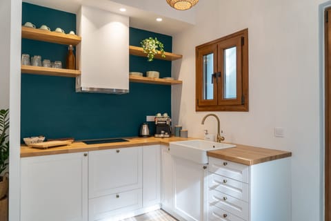 Fridge, oven, stovetop, espresso maker