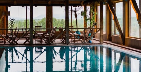 Indoor pool, open 7:00 AM to 9:00 PM, sun loungers