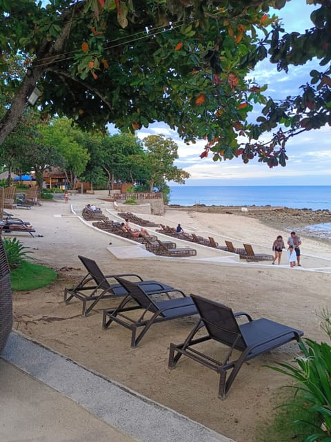 Private beach, white sand, beach shuttle