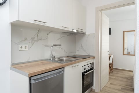 Apartment, 1 Bedroom | Private kitchen | Full-size fridge, oven, stovetop, coffee/tea maker