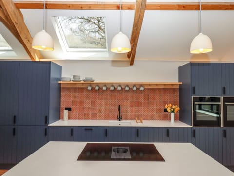 Fridge, dishwasher, cookware/dishes/utensils