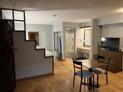 Desk, blackout drapes, iron/ironing board, free WiFi