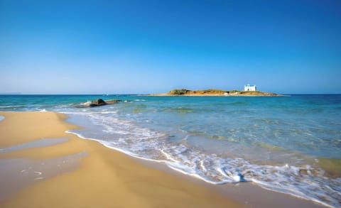 On the beach, beach umbrellas, beach towels