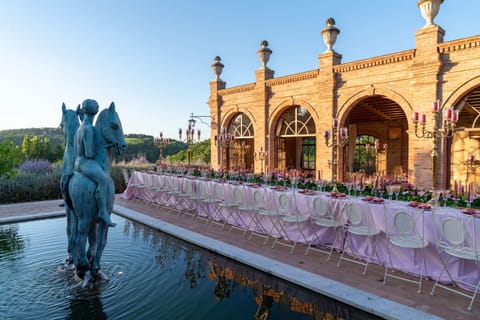 Outdoor banquet area