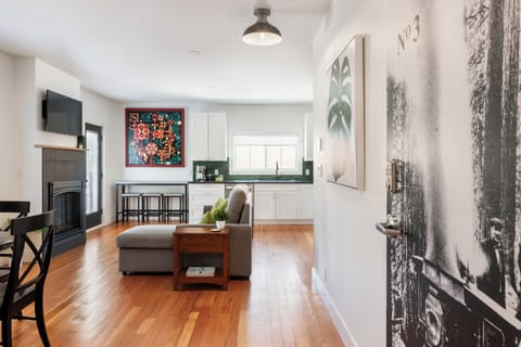 Suite, 1 King Bed with Sofa bed | Living area | Fireplace