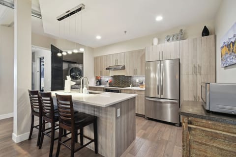 Condo, Multiple Beds, Patio, City View ((R05) 3198 Blake St. Unit 301) | Private kitchen | Fridge, microwave, oven, stovetop