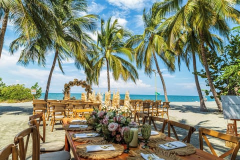 Outdoor banquet area