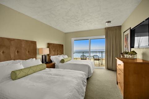 Standard Double Room, 2 Double Beds, Ocean View | Premium bedding, pillowtop beds, blackout drapes, iron/ironing board