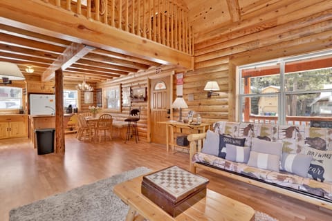 Cabin, Multiple Beds, Patio, Mountain View (2455) | Living area | Fireplace