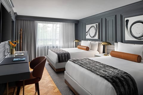 Premium Room, 2 Queen Beds | In-room safe, desk, laptop workspace, blackout drapes