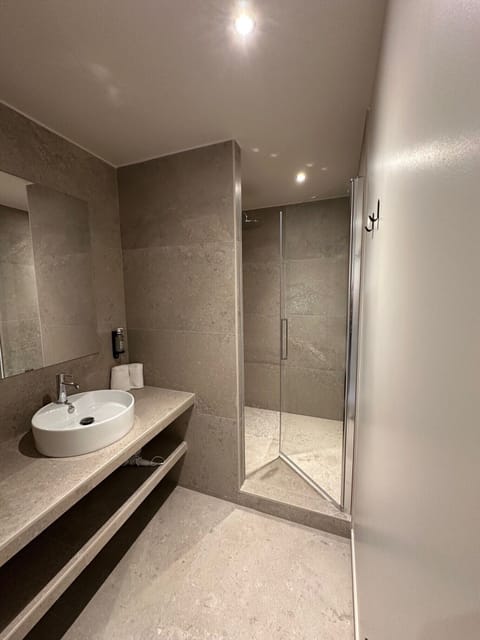 Suite | Bathroom | Shower, free toiletries, hair dryer, towels