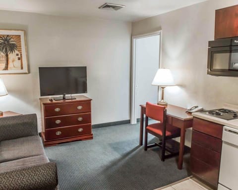 Desk, laptop workspace, iron/ironing board, free cribs/infant beds