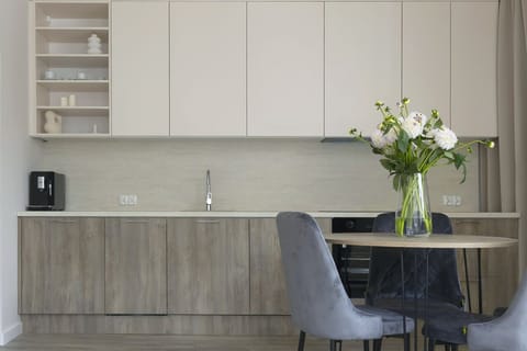 Comfort Apartment | Private kitchen | Fridge, stovetop, dishwasher, electric kettle