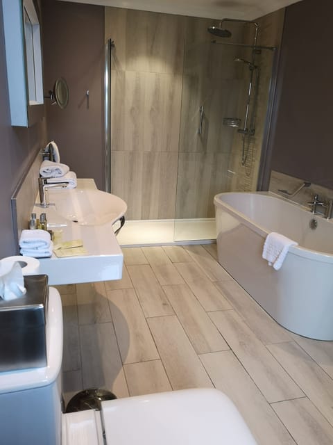 Free toiletries, hair dryer, towels