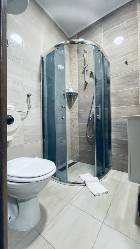 Classic Triple Room | Bathroom | Shower, hair dryer, towels, soap