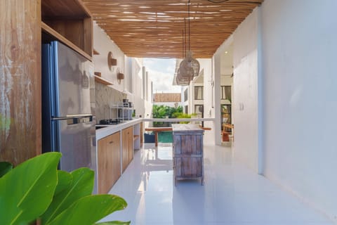 Exclusive Villa | Private kitchen | Fridge, microwave, stovetop, toaster