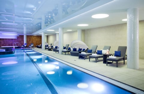 Indoor pool, open 6:00 AM to 10:00 PM, sun loungers, lifeguards on site