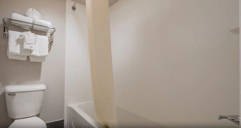 Room, 1 King Bed, Accessible | Bathroom | Combined shower/tub, free toiletries, hair dryer, towels