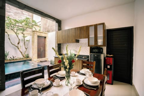 Family Villa to 3Bedroom King Villa with Private Pool | Private kitchen | Fridge, electric kettle, dining tables