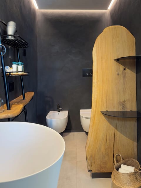 Double Room, Balcony, Sea View | Bathroom | Shower, designer toiletries, hair dryer, bathrobes