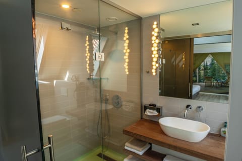 Deluxe Double Room, Private Bathroom, City View | Bathroom | Shower, free toiletries, hair dryer, towels