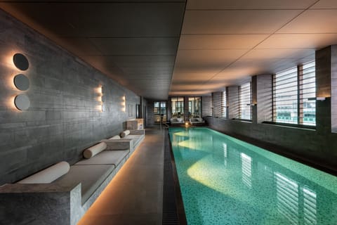 Indoor pool, open 6:00 AM to 10:00 PM, sun loungers