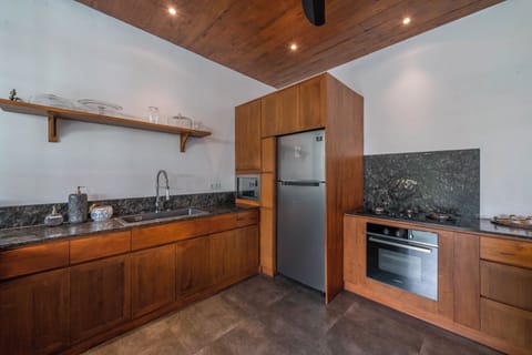 Villa, Pool View | Private kitchen | Full-size fridge, microwave, oven, stovetop