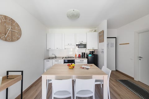 Apartment | Private kitchen | Full-size fridge, microwave, oven, stovetop