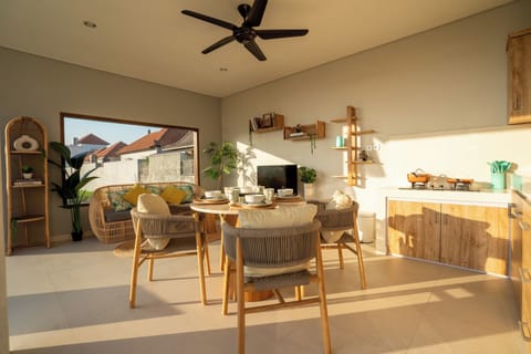 Exclusive Villa, 2 Bedrooms, Private Pool | Living area | 53-inch flat-screen TV with digital channels