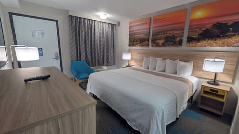 Room, 1 King Bed, Non Smoking | Desk, free cribs/infant beds, free WiFi, bed sheets