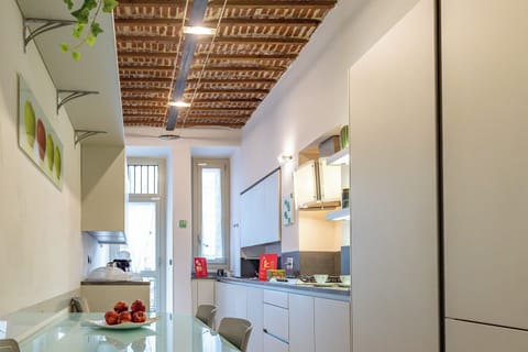 Apartment | Private kitchen | Fridge, microwave, oven, stovetop