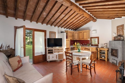 House | Living area | 32-inch flat-screen TV with cable channels, fireplace