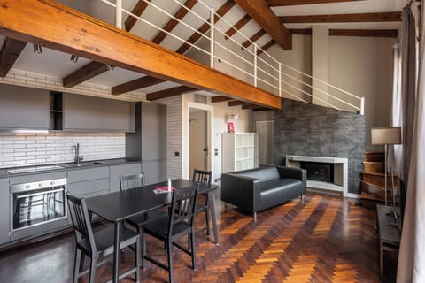Apartment | Private kitchen | Full-size fridge, microwave, oven, stovetop