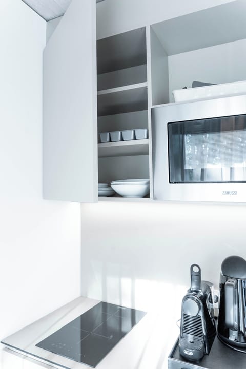 Mini-fridge, microwave, stovetop, dishwasher