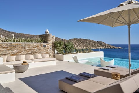 Grand Suite, 3 Bedrooms, Private Pool | Premium bedding, minibar, in-room safe, iron/ironing board
