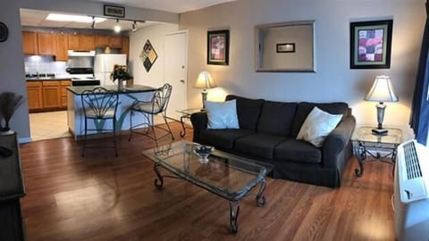 40-inch flat-screen TV with satellite channels, TV