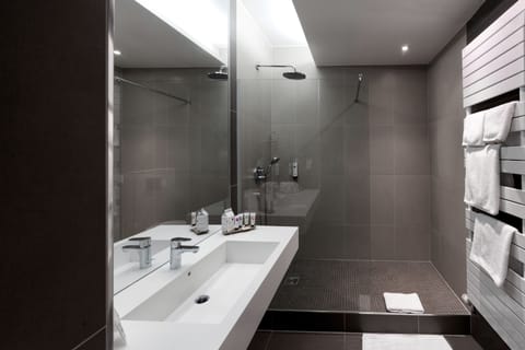Deluxe Twin Room | Bathroom | Shower, hair dryer, towels