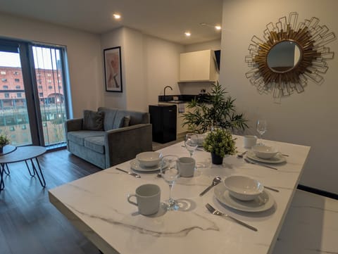 Standard Apartment, 2 Double Beds, Non Smoking (Walk-in Shower;with Sofabed) | Living area | 40-inch TV with digital channels