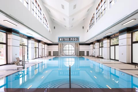 Indoor pool, seasonal outdoor pool, pool umbrellas, sun loungers