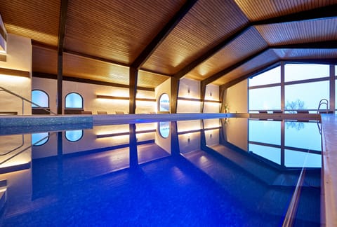 Indoor pool, open 7:00 AM to 10:00 PM, sun loungers